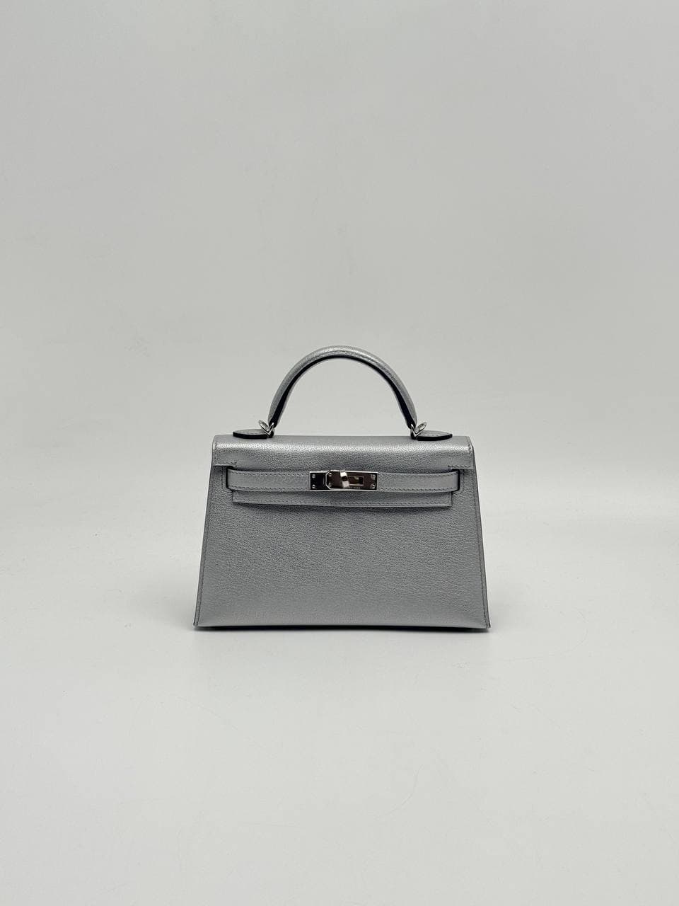Hermès Kelly Mini II Argent Chamkilight front — 2