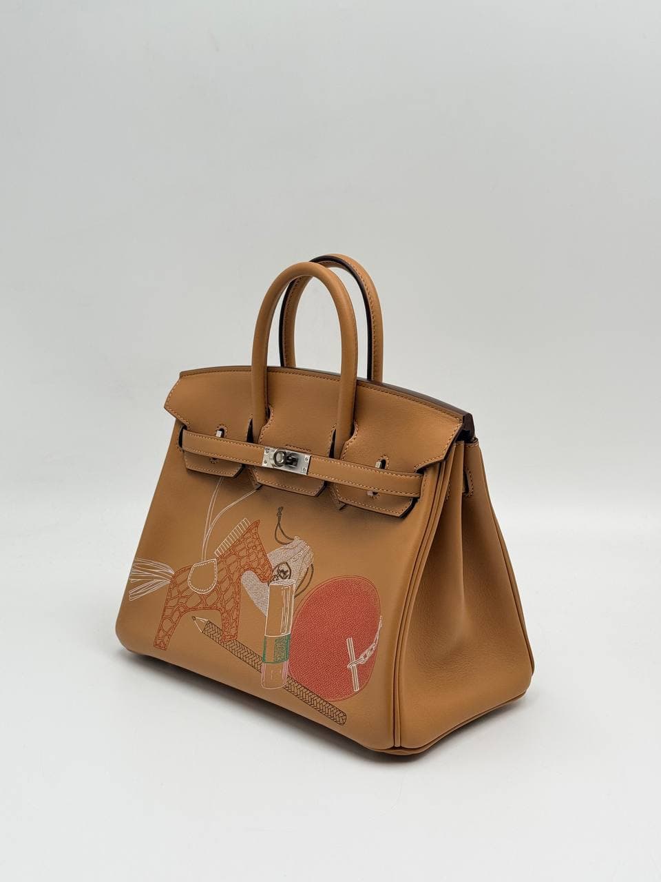 Hermès Birkin 25 In and Out Biscuit Swift with X-ray print and lock — 3