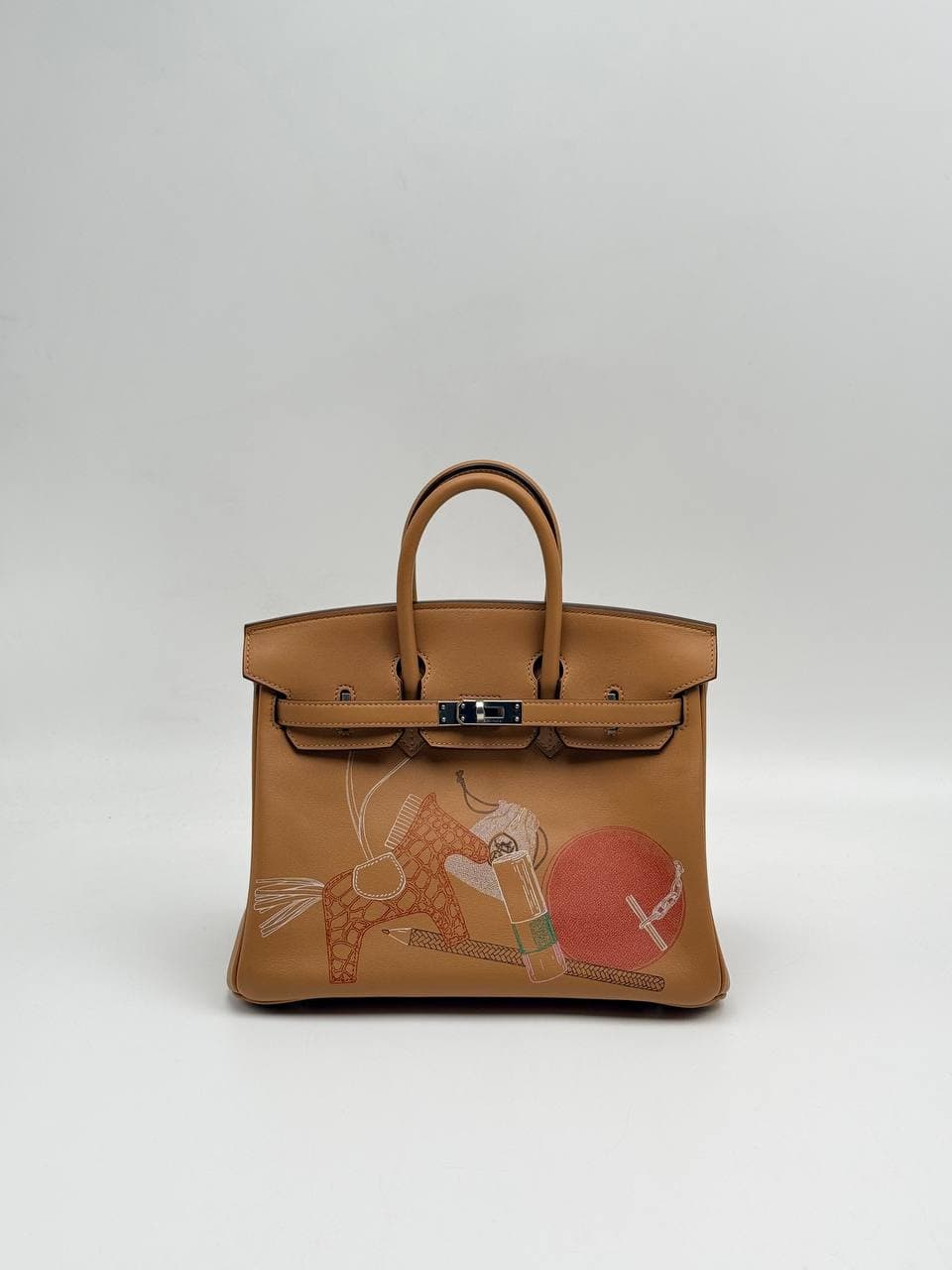 Hermès Birkin 25 In and Out Biscuit Swift with X-ray print and lock — 2